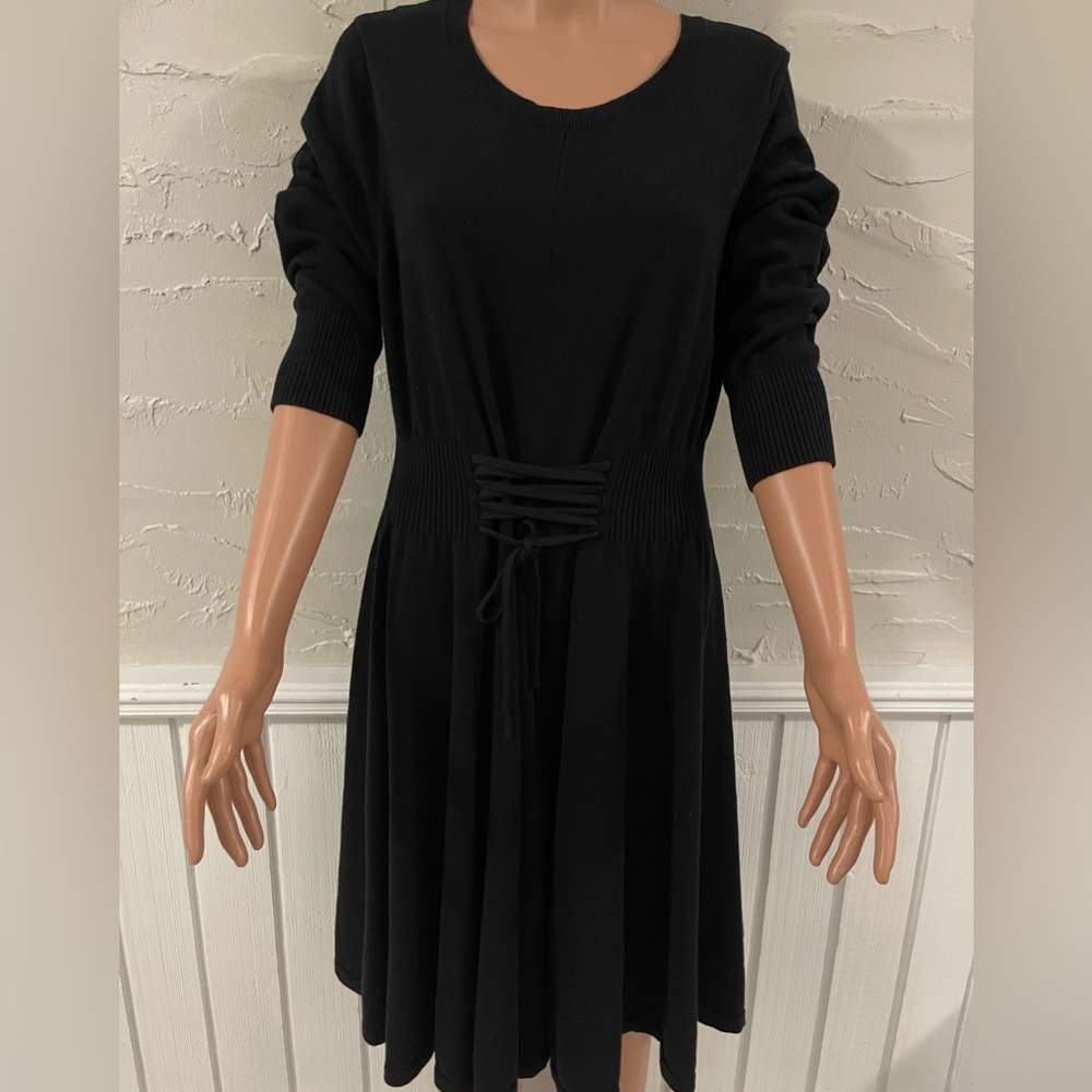 Torrid lace up waist sweater dress